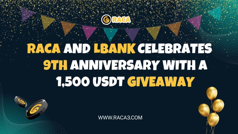 RACA và LBank kỷ niệm 9 năm thành lập với chương trình tặng thưởng 1.500 USDT